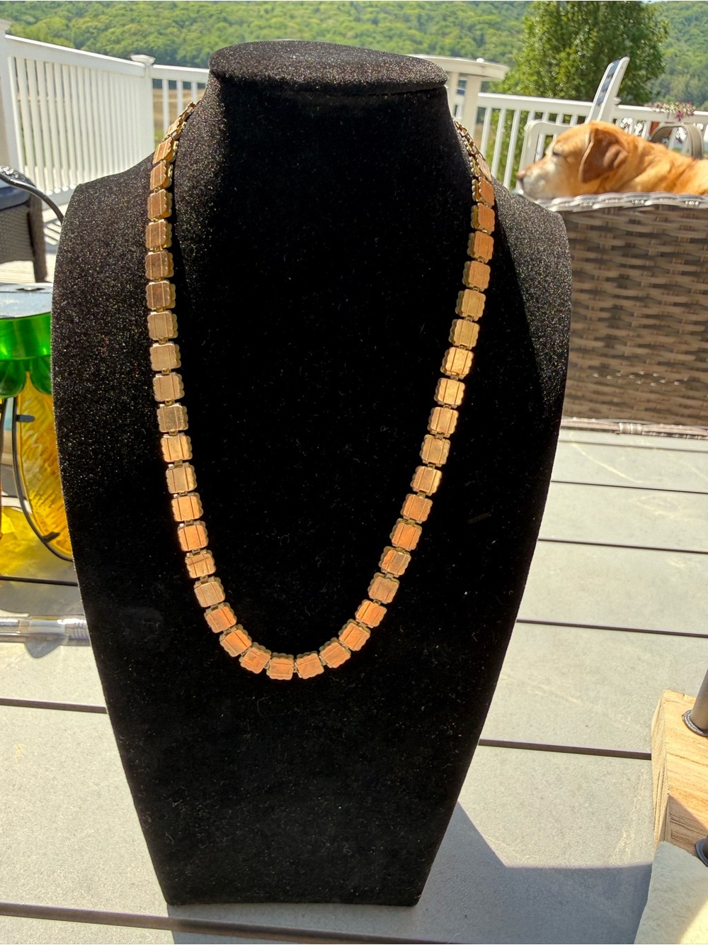 Gold-Tone Square Link Necklace - Women Jewelry